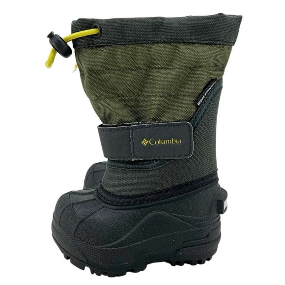 Columbia |  Kid’s Powderbug Plus II Snow Boots | Green & Black | Size 4 - Picture 4 of 6